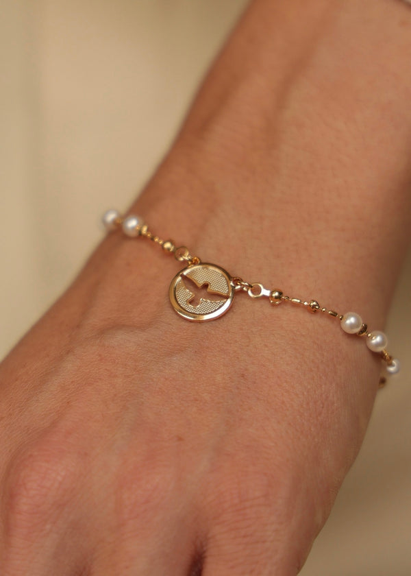 Pulseira Divino Espirito Santo Perola