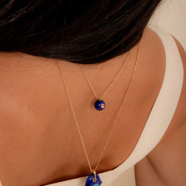 Colar Palma de Hamsa Porcelana P925 Longo