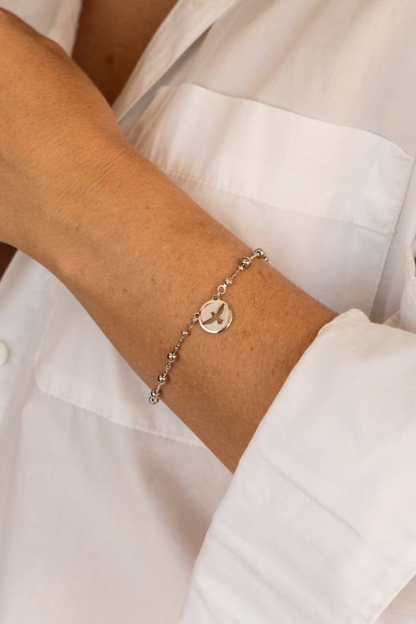 Pulseira Divino Espirito Santo Ródio