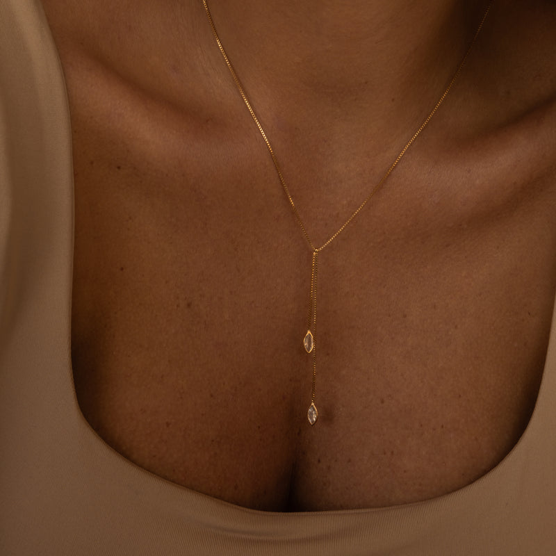 Colar Gravata Navete