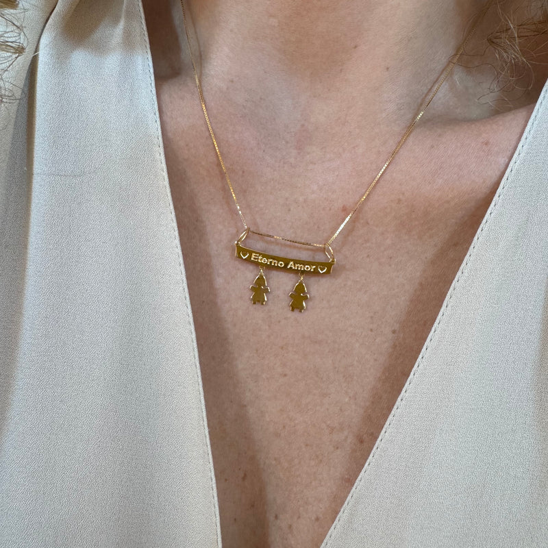 Pingente Filhos/as Amor Eterno P925 Personalizado