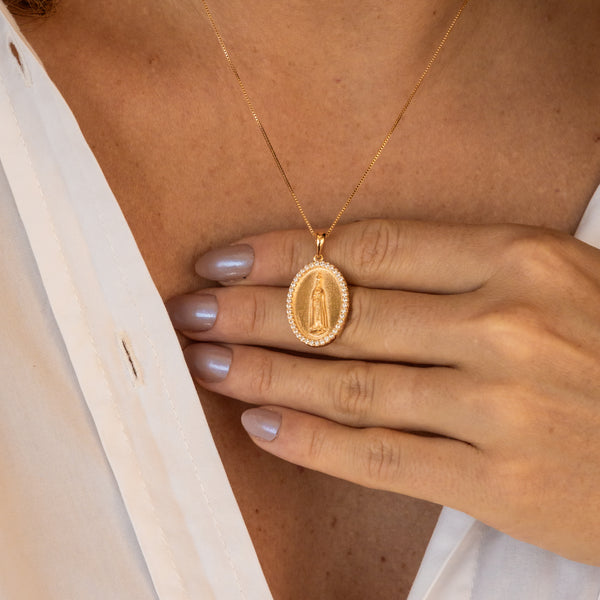 Colar Medalha Nossa Senhora de Fátima