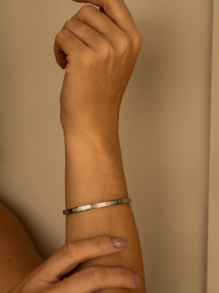 Bracelete Pai Nosso Ródio Branco