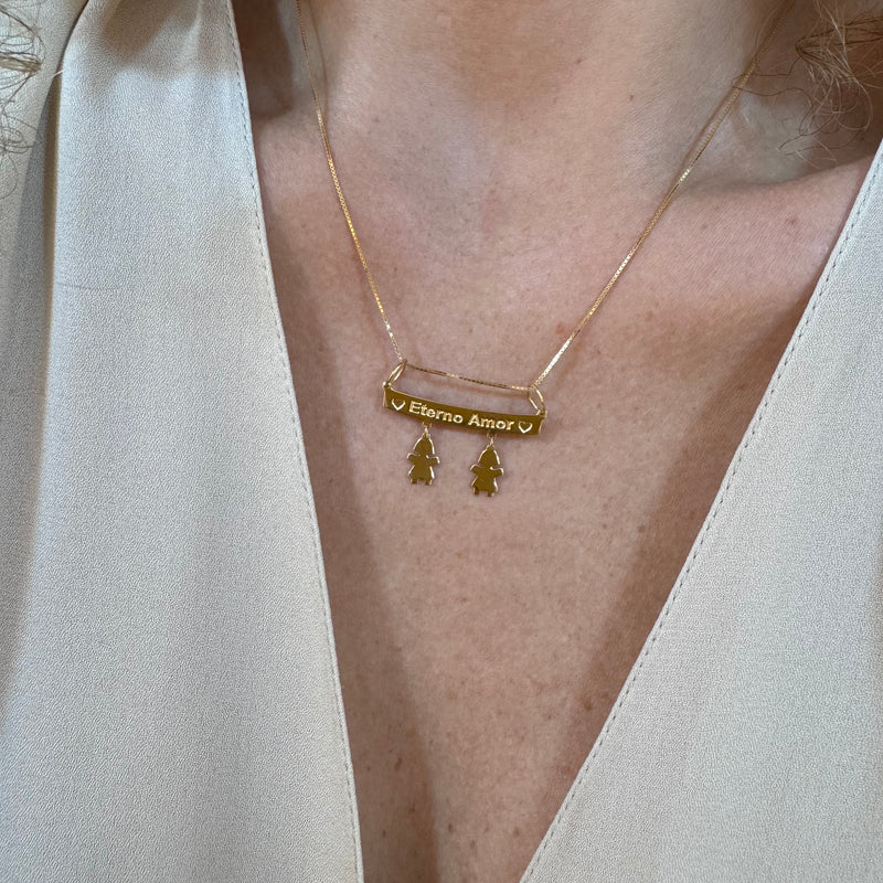 Pingente Filhos/as Amor Eterno P925 Personalizado