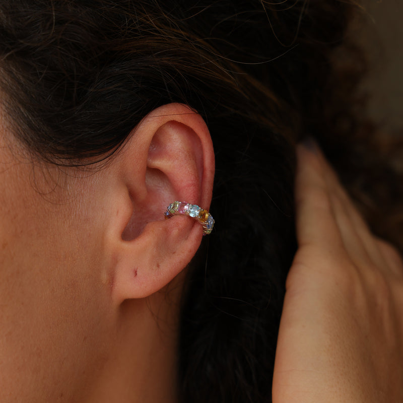 Piercing cravação Oval 4 Pontas Rainbow P925