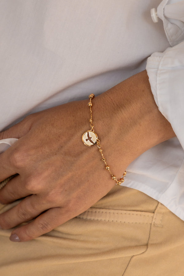 Pulseira Divino Espirito Ouro Amarelo 18k