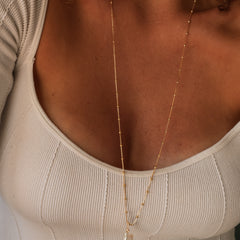 Colar Pérola Barroca Longo Banhado em Ouro Amarelo 18k