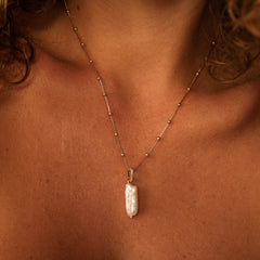 Colar Pérola Barroca Banhado em Ouro Amarelo 18k