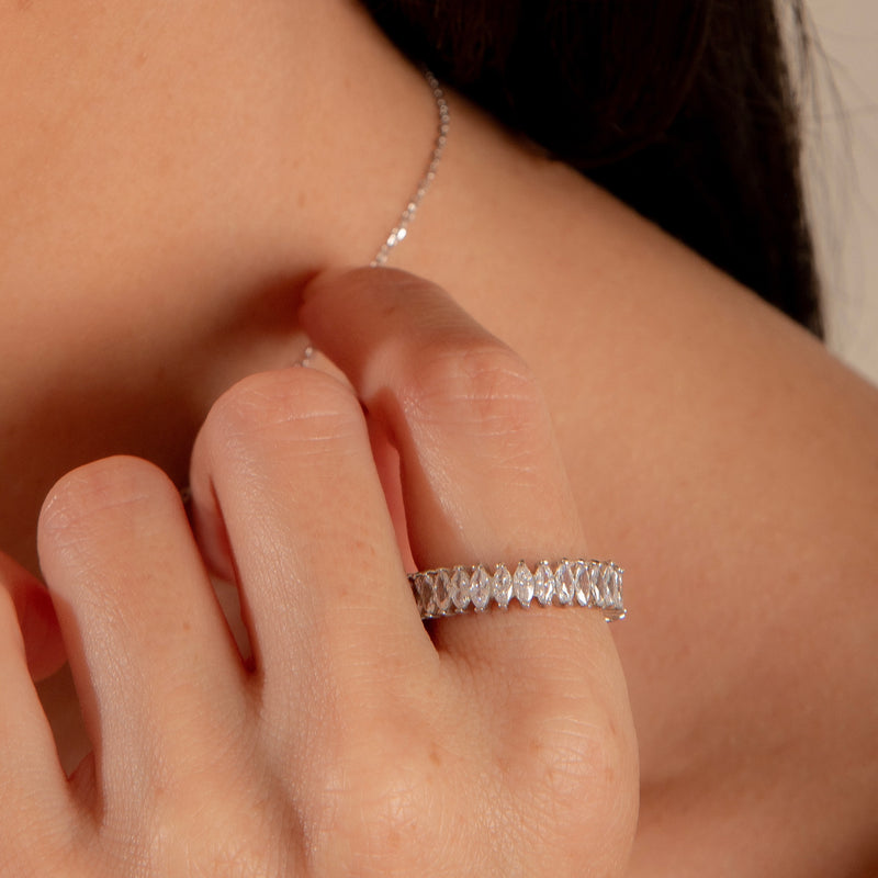 Anel Aliança Navete P925