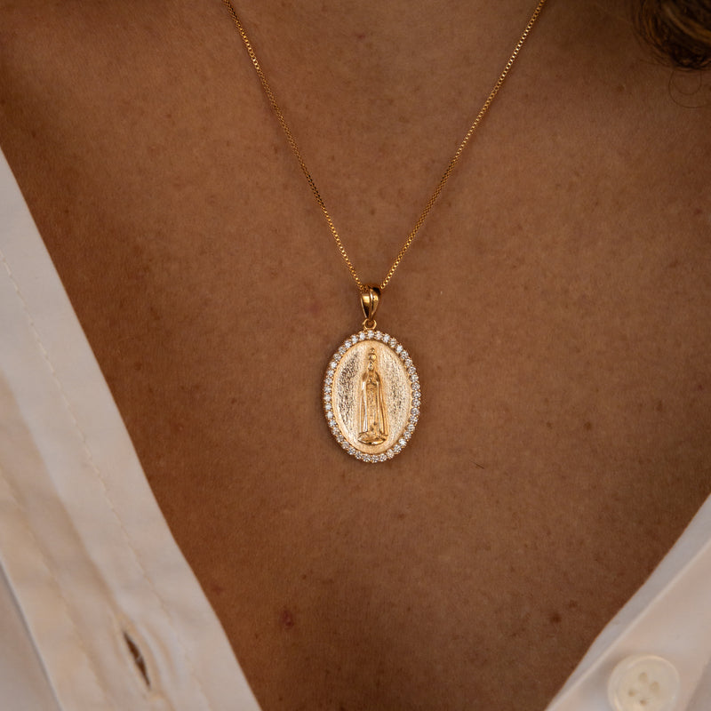 Colar Medalha Nossa Senhora de Fátima