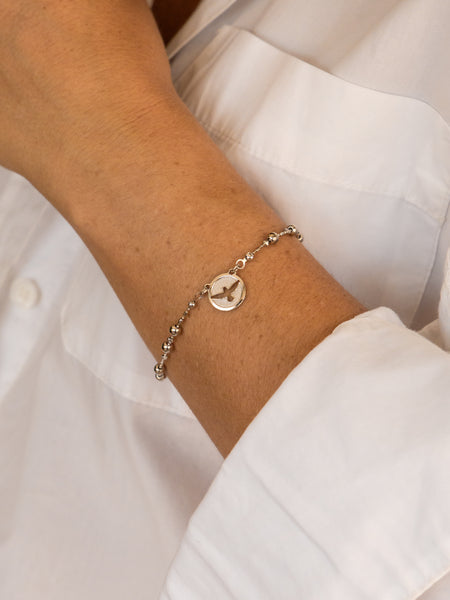 Pulseira Divino Espirito Santo Ródio Branco