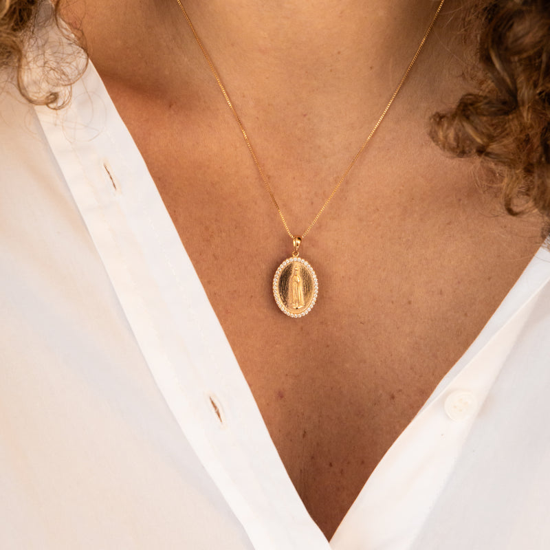 Colar Medalha Nossa Senhora de Fátima