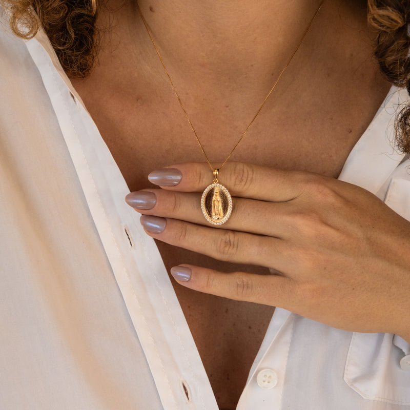 Colar Medalha Nossa Senhora de Fátima