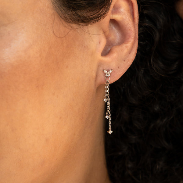 Brinco Borboleta com 3 pendentes P925