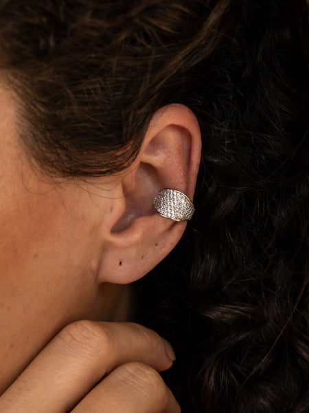 Piercing de Pressão Prata 925 Microzircônias Sem Furo