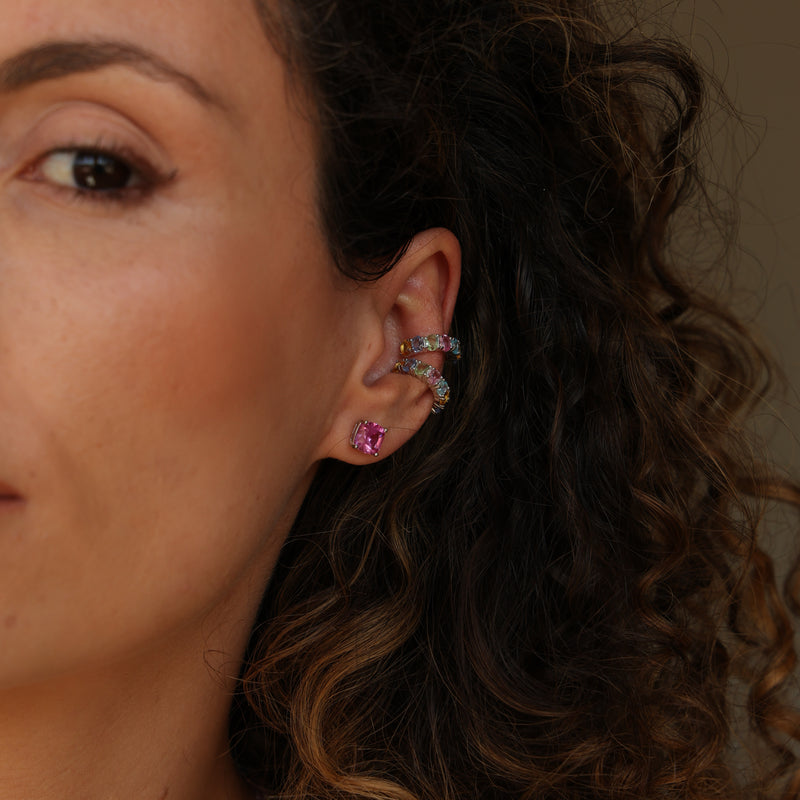 Piercing cravação Oval 4 Pontas Rainbow P925