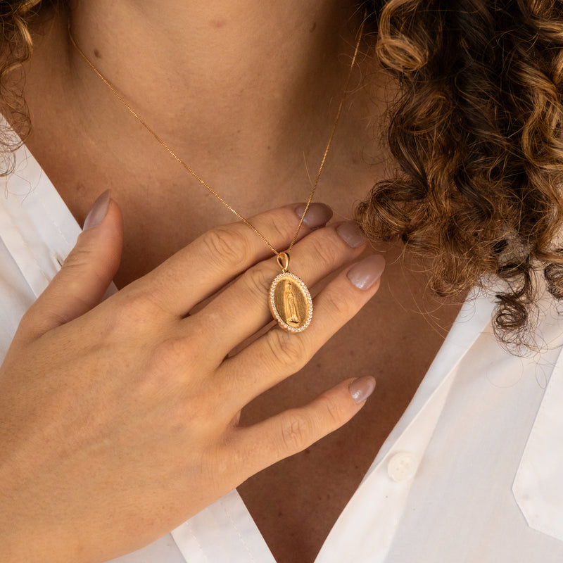 Colar Medalha Nossa Senhora de Fátima