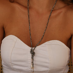 Colar Nó Cristal com Perola cultivada