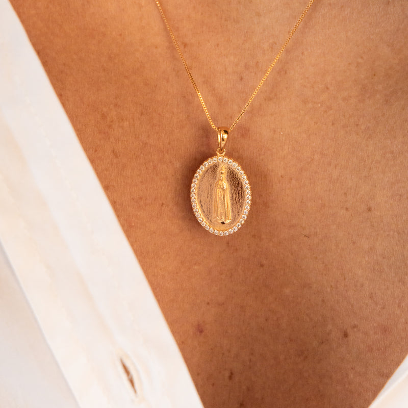 Colar Medalha Nossa Senhora de Fátima