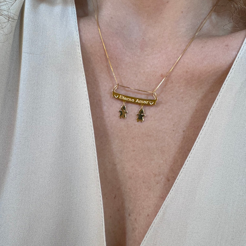 Pingente Filhos/as Amor Eterno P925 Personalizado