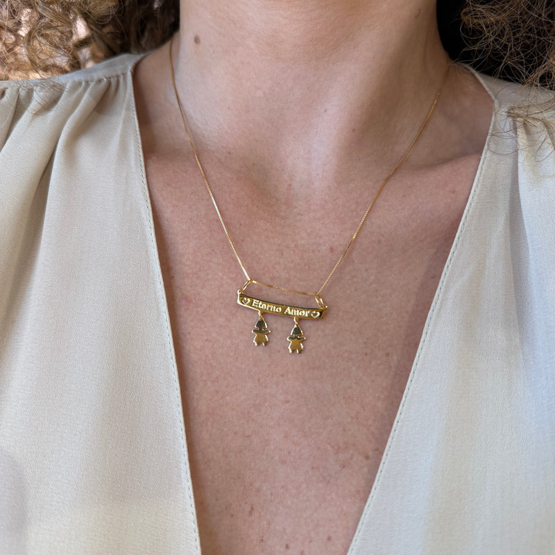 Pingente Filhos/as Amor Eterno P925 Personalizado