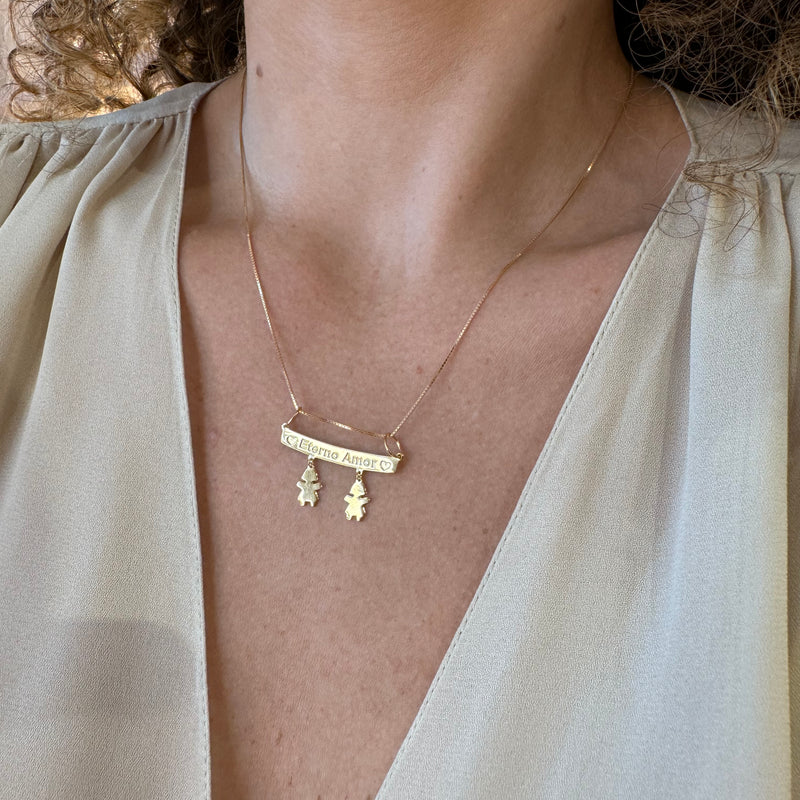 Pingente Filhos/as Amor Eterno P925 Personalizado