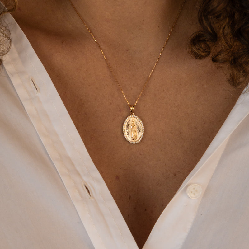 Colar Medalha Nossa Senhora de Fátima