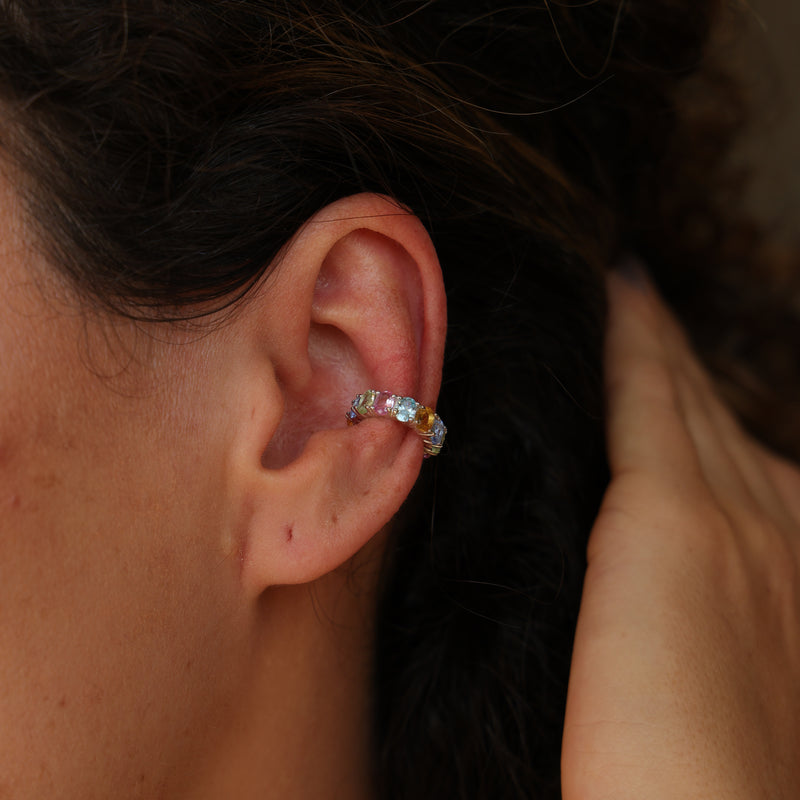 Piercing cravação Oval 4 Pontas Rainbow P925