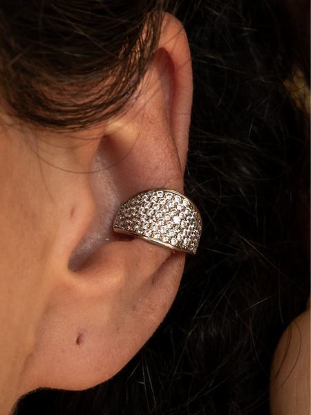 Piercing de Pressão Prata 925 Microzircônias Sem Furo