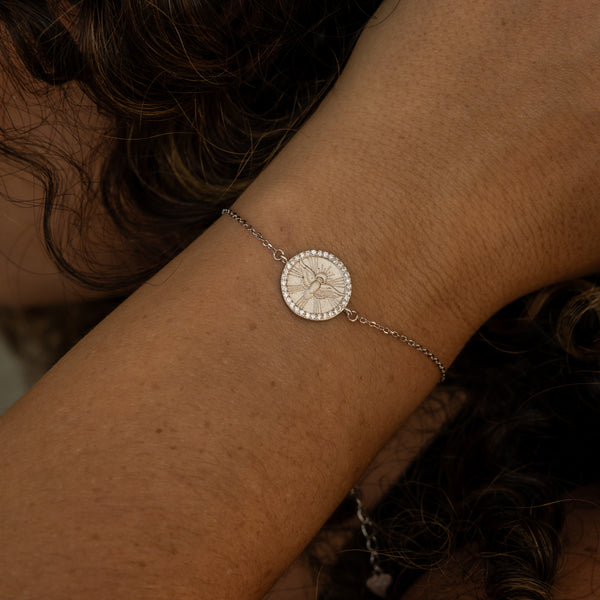 Pulseira Medalha Divino Espirito Santo P925