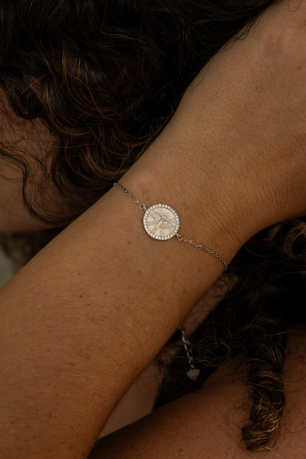Pulseira Medalha Divino Espirito Santo P925