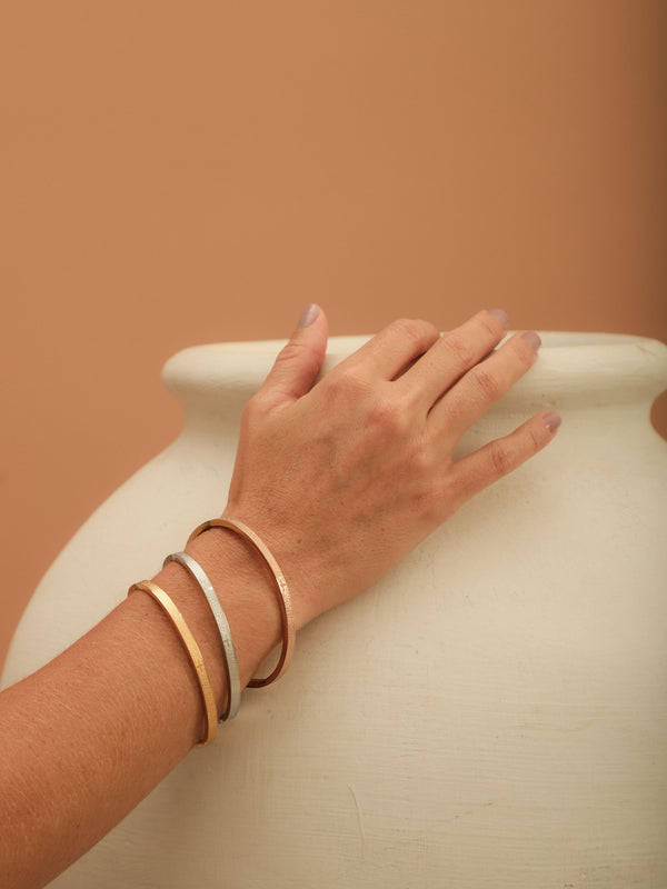 Trio Pulseiras Pai Nosso Ouro Amarelo, Ródio e Rosé