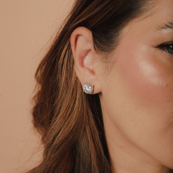 Brinco Ponto de Luz Moissanite 10MM(8.0CT) P925