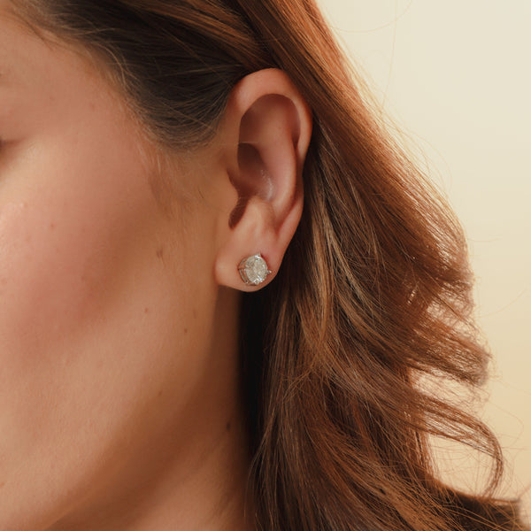 Brinco Ponto de Luz Moissanite 8MM(4.0CT) P925