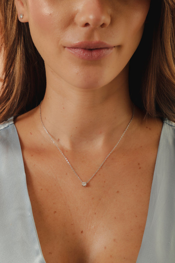 Colar Ponto de Luz Moissanite 5MM(0.56CT) P925