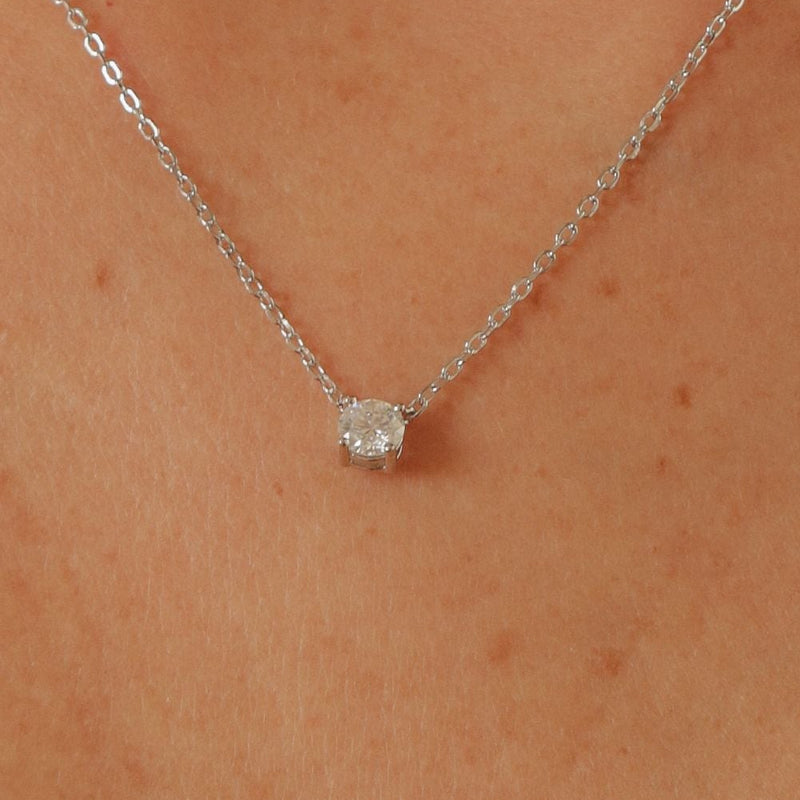 Colar Ponto de Luz Moissanite 5MM(0.56CT) P925