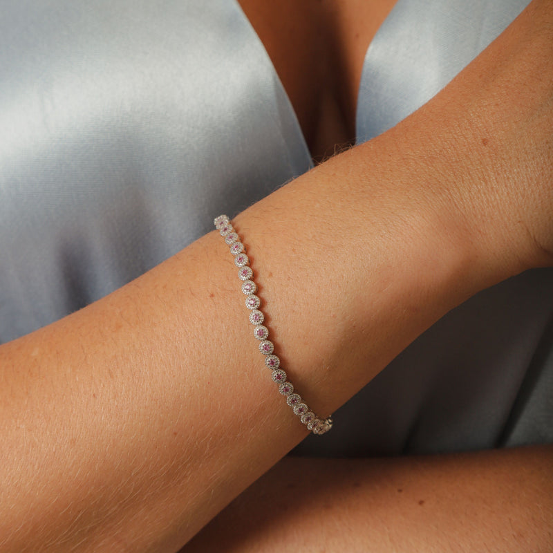 Pulseira Riviera Rose Quartz P925