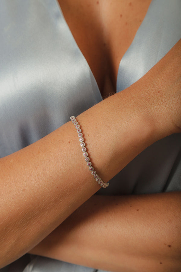 Pulseira Riviera Rose Quartz P925