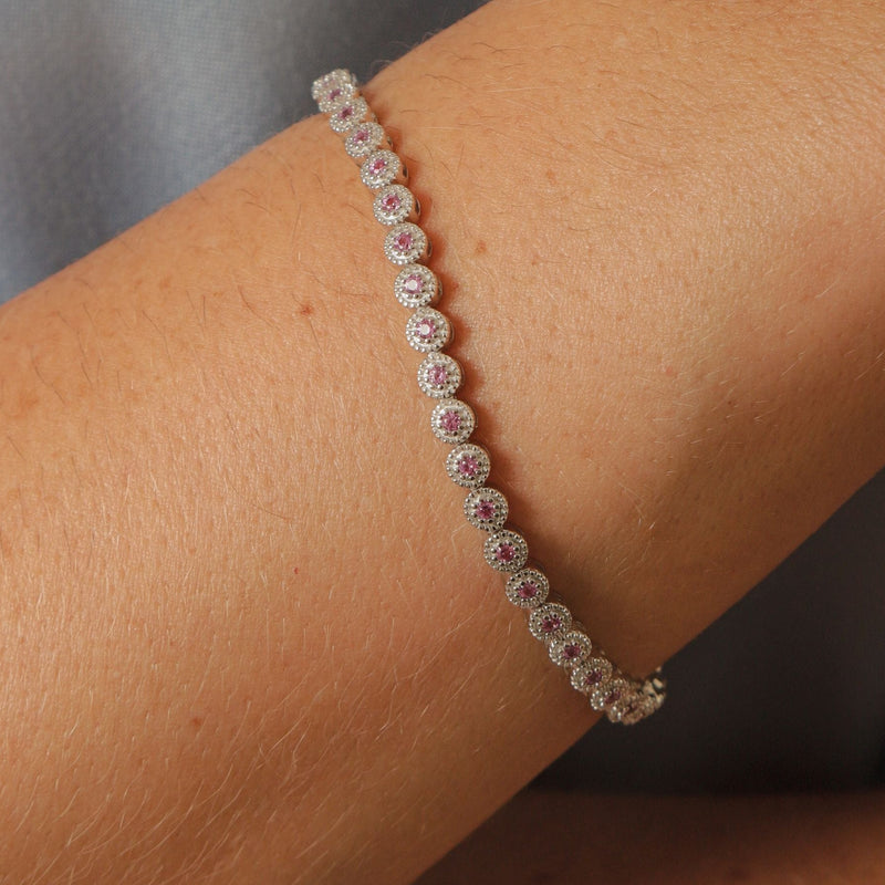 Pulseira Riviera Rose Quartz P925