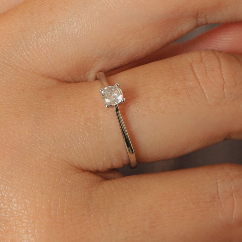 Anel Solitário Tradicional 4mm P925