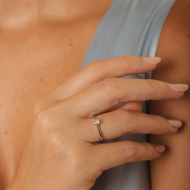 Anel Solitário Tradicional 4mm P925