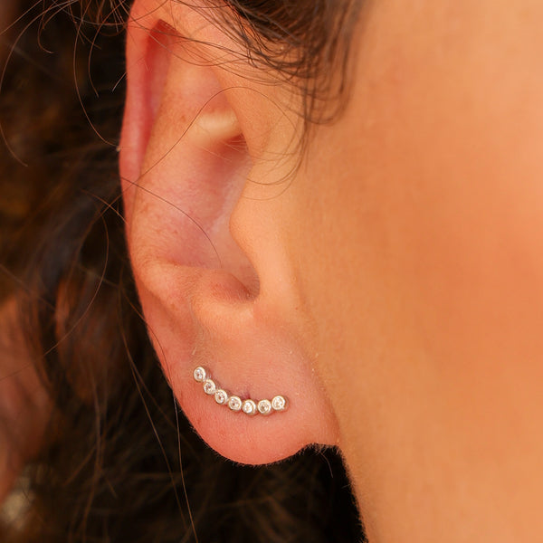 Brinco Ear Cuff Cravação Inglesa Brilhante P925