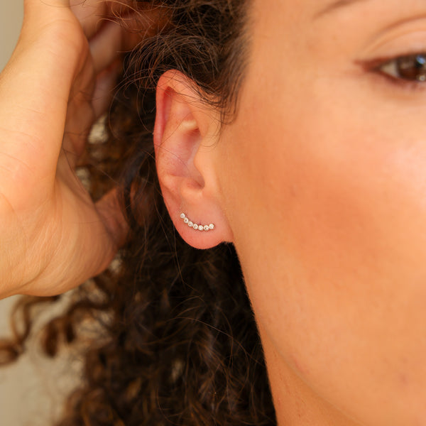 Brinco Ear Cuff Cravação Inglesa Brilhante P925