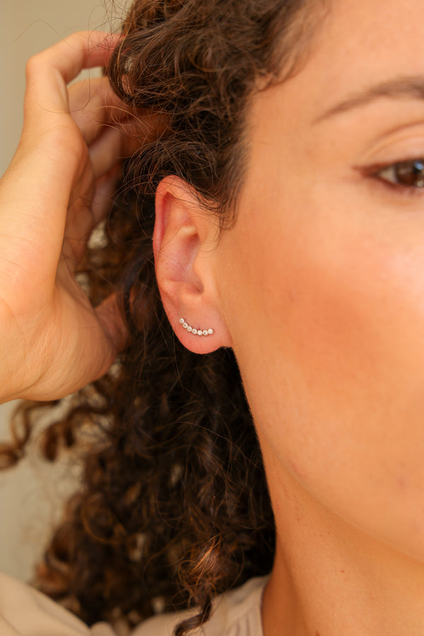 Brinco Ear Cuff Cravação Inglesa Brilhante P925