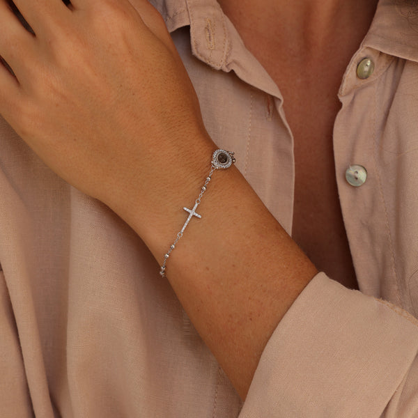 Pulseira Cruz E Nossa Senhora das Graças P925