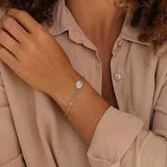 Pulseira Cruz E Nossa Senhora das Graças P925