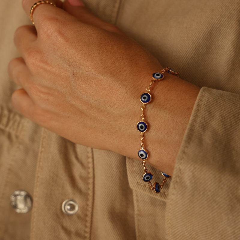 Pulseira Olho Grego Azul Escuro