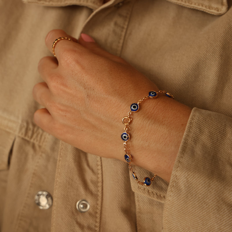 Pulseira Olho Grego Azul Escuro