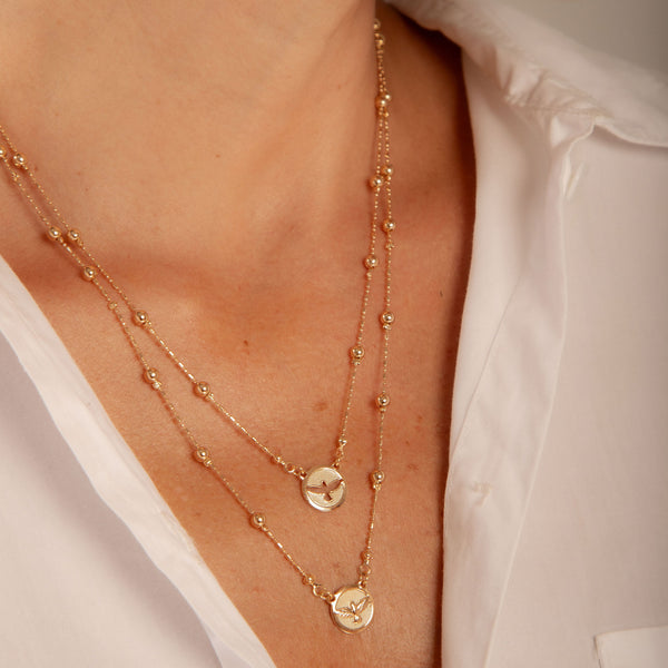 Colar Duplo Divino Espirito Dourado