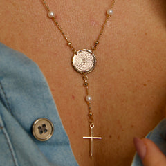 Colar Terço Pai Nosso Perola